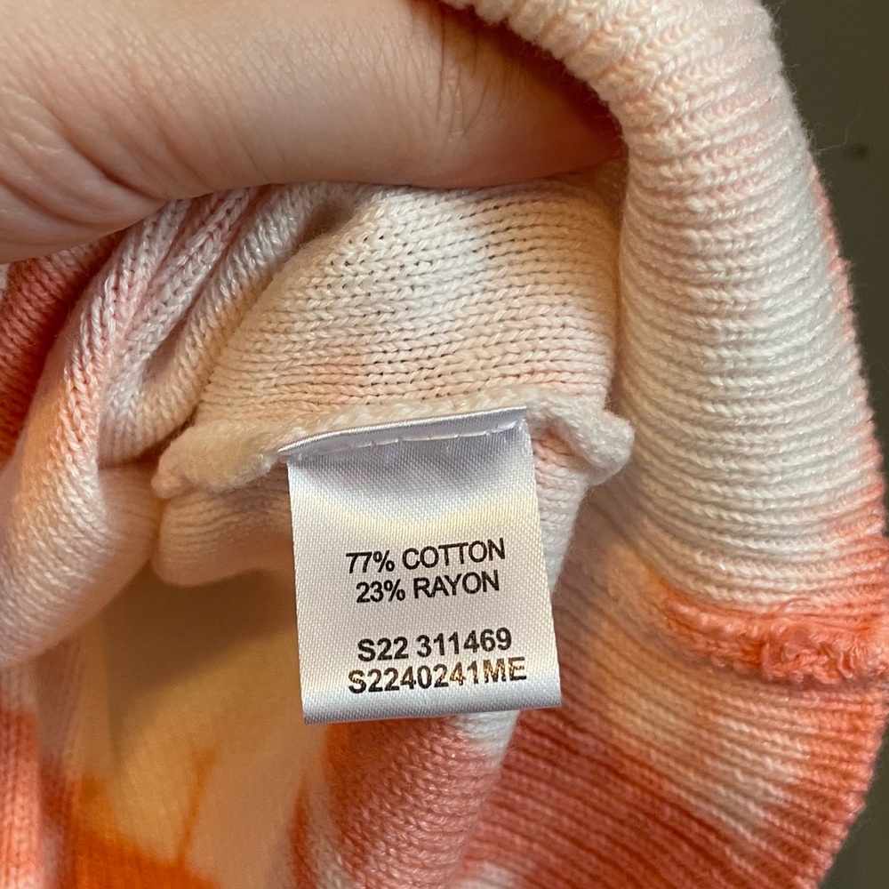 NWT Weatherproof Vintage Sz Med Women’s Coral Tie Dye Knit Hoodie Top Ret $79! - Picture 8 of 12